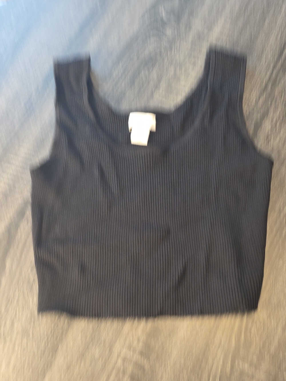 House of Harlow 1960 Black Ribbed Scoop Crop Tank